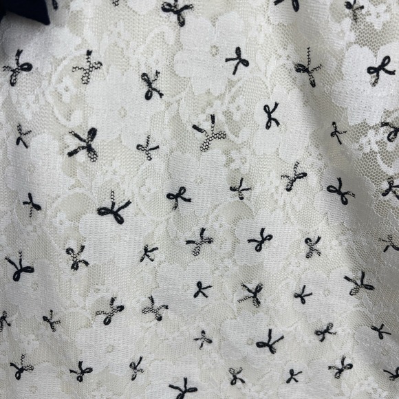 Poema Lace Fit Flare Dress Womens L Coquette Victorian Bows Dainty Fairy - Picture 8 of 11